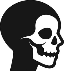 A Human Skull Profile Minimalist Vector Icon Solid