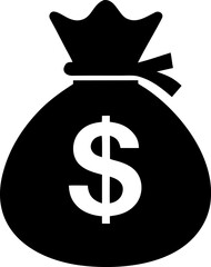 A Money Bag with a Dollar Sign Simple Graphic Symbol