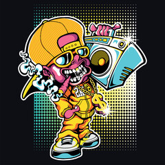 vector illustration of a dancing girl