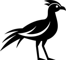A Secretary Bird Minimalist Vector Icon Solid Black