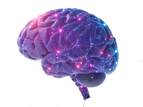 Human Brain Illustration with Neural Network Connections and Glowing Synapses for Artificial Intelligence Concepts - Powered by Adobe