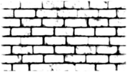 White brick wall with graffiti and grunge texture, black and white illustration. Vector illustration