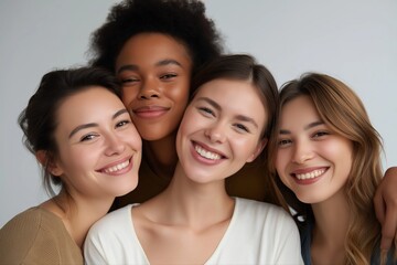 Fototapeta premium Diverse young women smiling together
