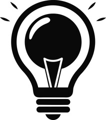 Idea Light Bulb Silhouette Vector Illustration Black