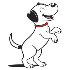 Cartoon puppy standing on hind legs