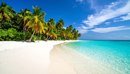 Naklejka premium Turquoise water meets shore