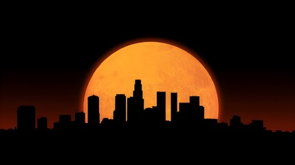 Naklejka premium City skyline silhouette With building