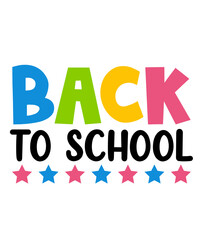 Back To School typography clip art design on plain white transparent isolated background for card, shirt, hoodie, sweatshirt, apparel, tag, mug, icon, poster or badge