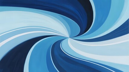 Abstract Swirl of Blue and White Curves