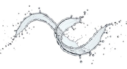 Water splash with transparent background