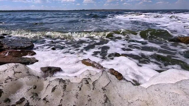 The Khadzhibey Estuary, poorly purified dirty water from old treatment facilities