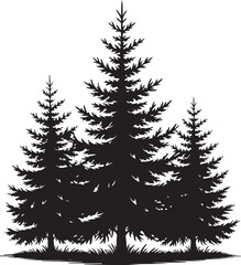 Green pine forest vector illustration for Christmas and winter holiday season