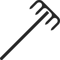 rake icon gardening and farming tools in dark grey vector illustration and clear background