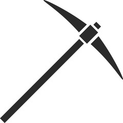 pickaxe icon heavy work tools in dark grey vector illustration and clear background
