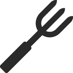 garden fork icon gardening tools in dark grey vector illustration and clear background