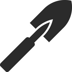 hand shovel icon gardening tools in dark grey vector illustration and clear background