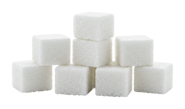 Sweet sugar cubes arrangement for culinary use kitchen setting food bright environment top delicious concept isolated PNG