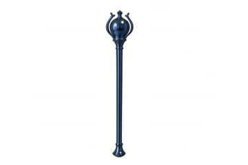 Magical staff with sphere and ornate details, isolated on transparent background, ideal for fantasy and role-playing projects