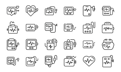 Medical Healthcare Outline Icons Set – Ambulance, Doctor, Nurse, Hospital, First Aid, Baby Care, Pregnancy, Medicine, Laboratory, Pharmacy, and Patient Treatment Vector Pack