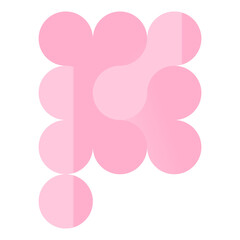 The elements are colored in a gradient of blue and green, creating a dynamic, swirling effect. The center forms a star-like shape in white, adding contrast against the colorful outer shapes. Set again