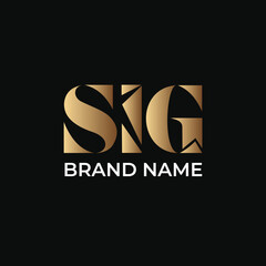 Luxury Modern SIG Logo Design | Golden Gradient Monogram | Professional Elegant Branding | Corporate, Finance, Business, Investment, Wealth, Real Estate Identity.