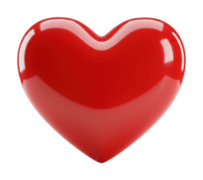 Celebrating love red heart symbol on minimalist isolated PNG