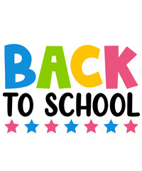 Back To School typography clip art design on plain white transparent isolated background for card, shirt, hoodie, sweatshirt, apparel, tag, mug, icon, poster or badge