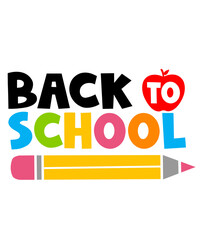Back To School typography clip art design on plain white transparent isolated background for card, shirt, hoodie, sweatshirt, apparel, tag, mug, icon, poster or badge
