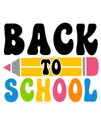 Back To School typography clip art design on plain white transparent isolated background for card, shirt, hoodie, sweatshirt, apparel, tag, mug, icon, poster or badge