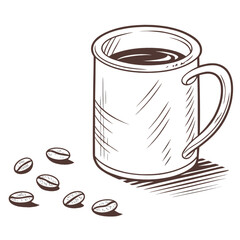 Vector illustration of a hot coffee drink with steam, perfect for a cafe or restaurant design