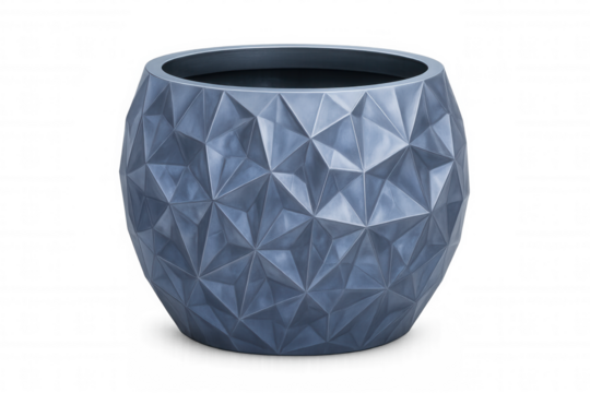 Minimalist ceramic flower pot, clean geometric design, white-colored, waiting for fresh greenery - Powered by Adobe