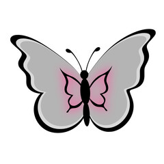 butterfly beautiful wings illustration mockup design.