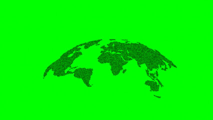 World Map Vector – Black Countries on Green Background, Earth Country Map Vector – Black Map on Green Background Illustration, Global Map Vector – Black Country Borders on Green Background