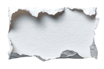 white paper ripped with space isolated png
