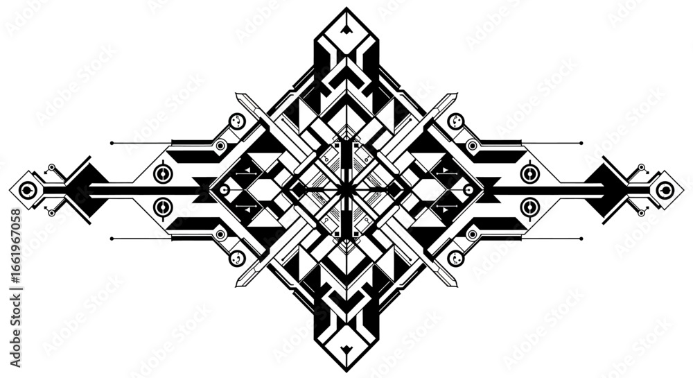Poster Intricate geometric pattern with abstract symmetrical design