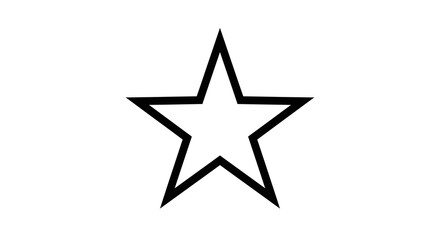 Minimalist star outline with bold black lines for modern designs