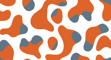 Abstract organic shapes pattern with bold orange and gray colors