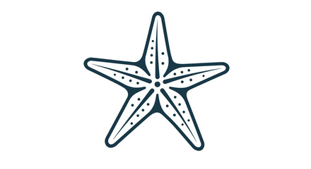Fototapeta premium Stylized starfish icon: nautical themed outline with dotted details