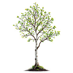 Obraz premium Detailed Illustration of a Lush Green Tree with Vibrant Foliage
