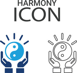 Harmony icons, Line art icons design. Containing equality, culture, languages, tolerance, difference, belonging, human rights, and ethnicity icons. Solid icon collection. Vector illustration.