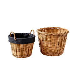 Obraz premium Woven Rattan Baskets with Liner for Home Organization and Decor