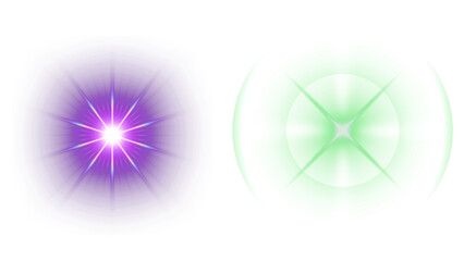 Abstract Glowing Starburst and Energy Circle Vector Light Effect, Neon Purple and Green Light Flare Energy Wave , Vector Background, Futuristic Glow Lens Flare Vector Illustration for Digital Design