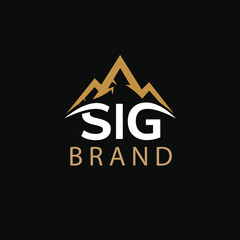 Golden SIG Logo | Luxury Modern Monogram Branding | Elegant Corporate Identity | Premium Finance, Business, Investment, Real Estate Company Logo Design