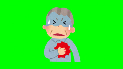 Heart Attack Cartoon Illustration | Cardiovascular Health Vector / Medical Concept, Cartoon-style heart attack illustration showing cardiovascular emergency. Perfect for medical education, health 