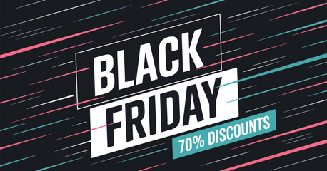 Fototapeta premium Modern black friday promotional graphic with sales data visualization