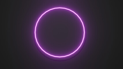 A glowing ring with soft gradient edges set against a deep black wall.