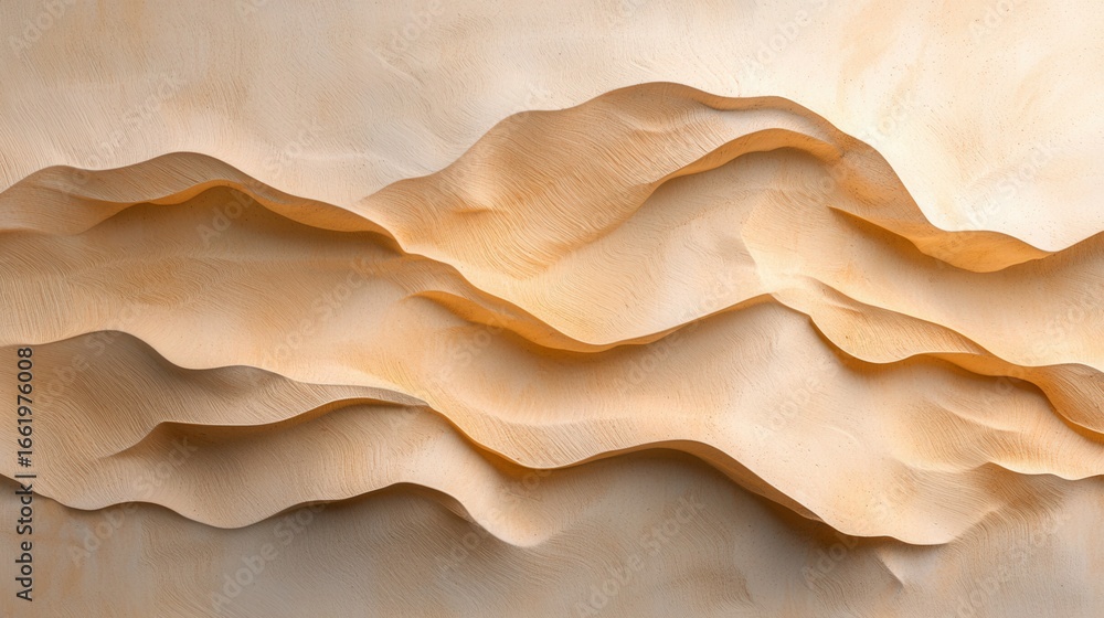 Aufkleber abstract design of textured waves in warm beige tones creating a serene and elegant background for a