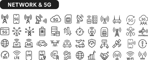 Network & 5G Icon Set (네트워크 & 5G 아이콘 세트)