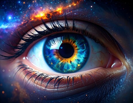 A vibrant, cosmic eye, gazing into the vastness of space
