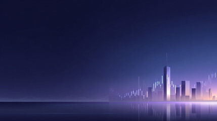 Fototapeta premium background of modern city skyline and stock index
